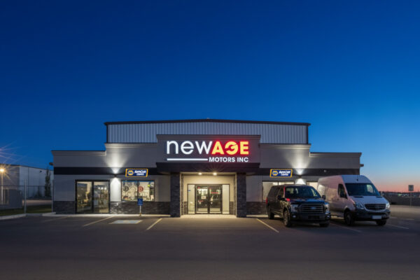 Exterior of New Age Motors—NAPA AutoCare Centre in Leduc